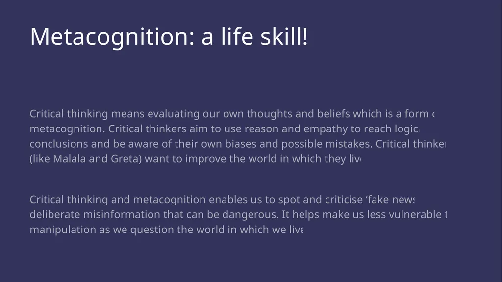 Metacognition and the Dangers of Fake News! - slide 3 of 7