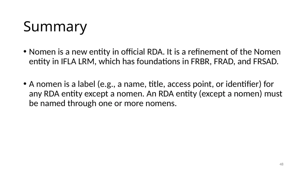 Nomens and Appellations Module 13 1 Understand the - slide 48 of 49