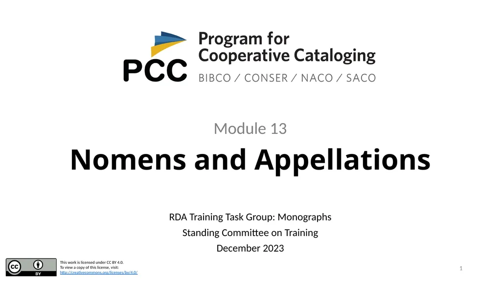 Nomens and Appellations Module 13 1 Understand the - slide 1 of 49