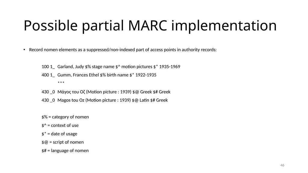 Nomens and Appellations Module 13 1 Understand the - slide 46 of 49