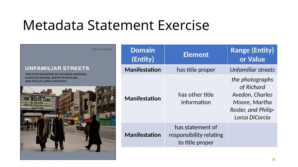 Review of RDA Concepts 1 Understand how IFLA’s - slide 38 of 79