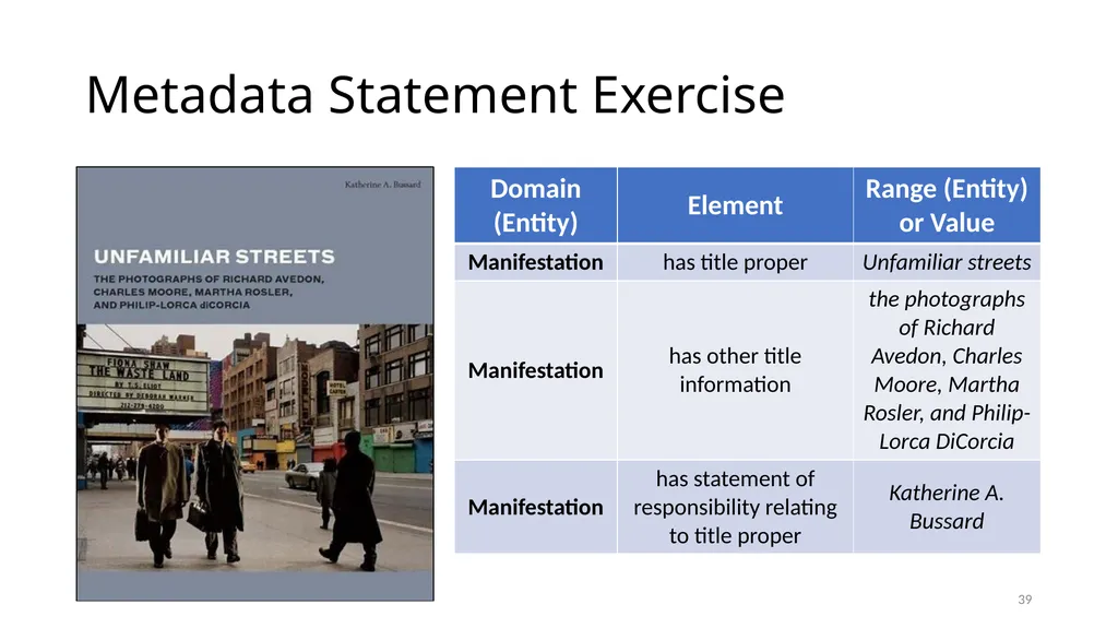 Review of RDA Concepts 1 Understand how IFLA’s - slide 39 of 79