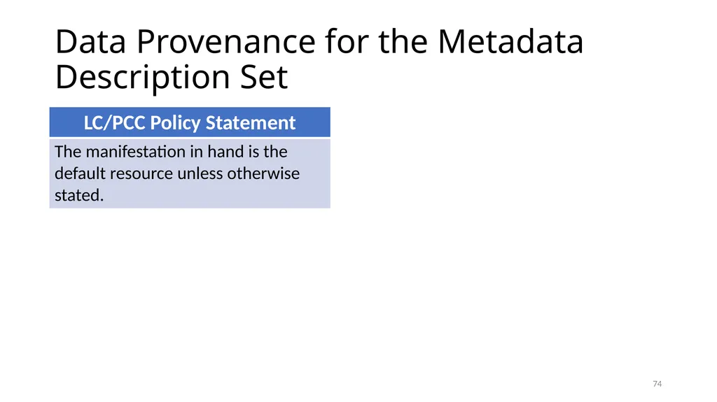 Review of RDA Concepts 1 Understand how IFLA’s - slide 74 of 79
