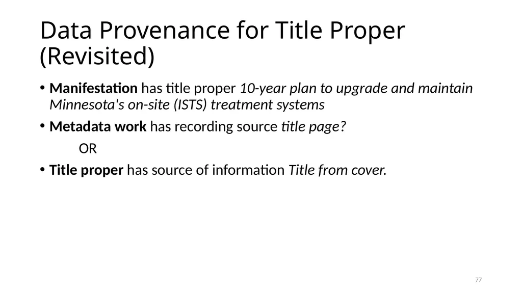 Review of RDA Concepts 1 Understand how IFLA’s - slide 77 of 79