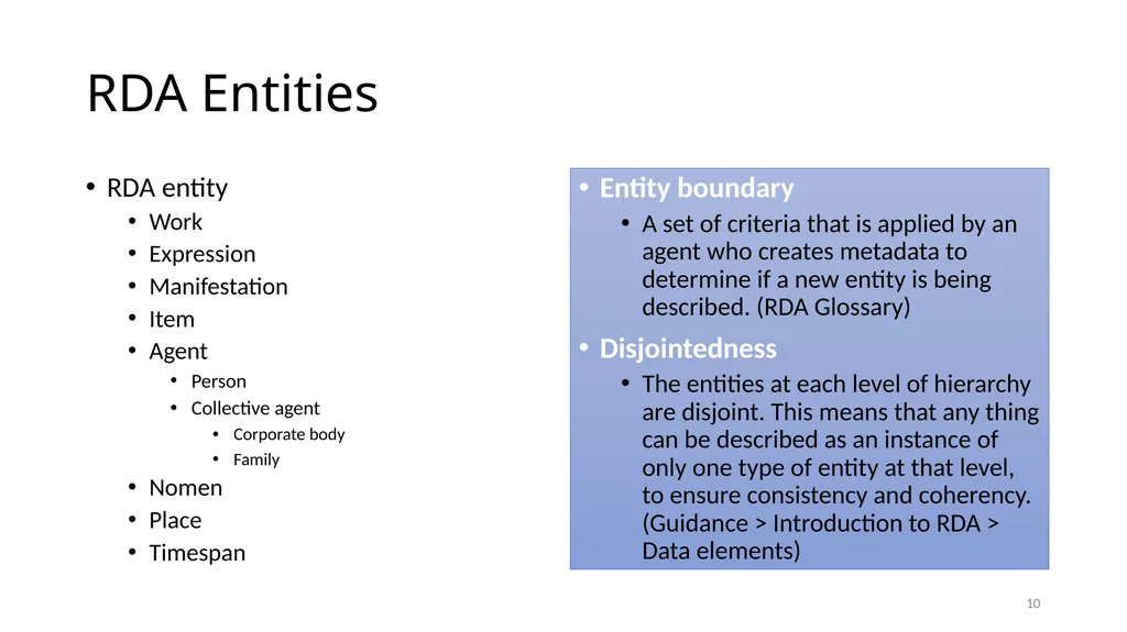 Review of RDA Concepts 1 Understand how IFLA’s - slide 10 of 79