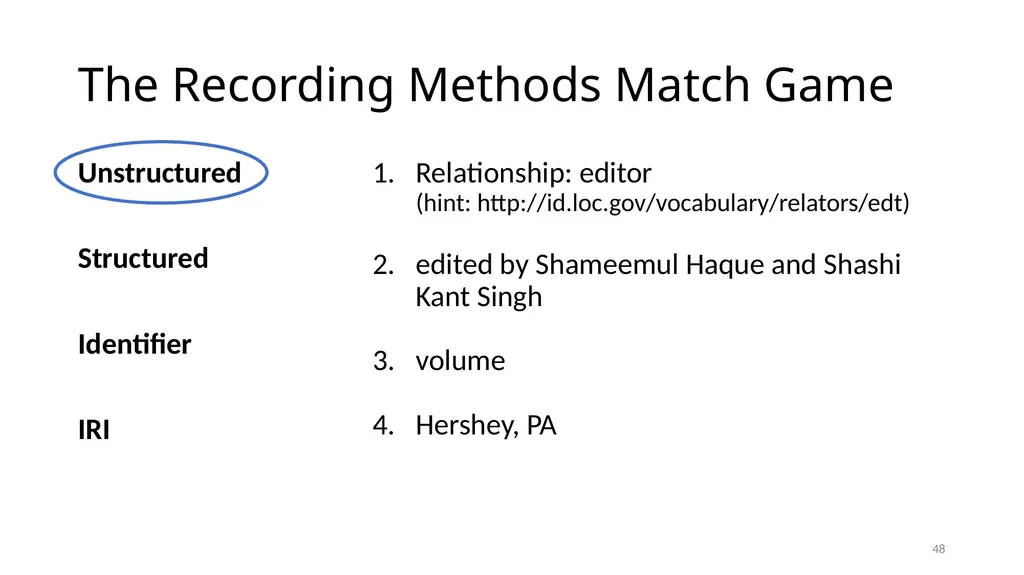 Review of RDA Concepts 1 Understand how IFLA’s - slide 48 of 79