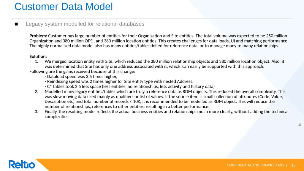 Reltio Data Model Reltio Data Model vs Legacy data - slide 18 of 18