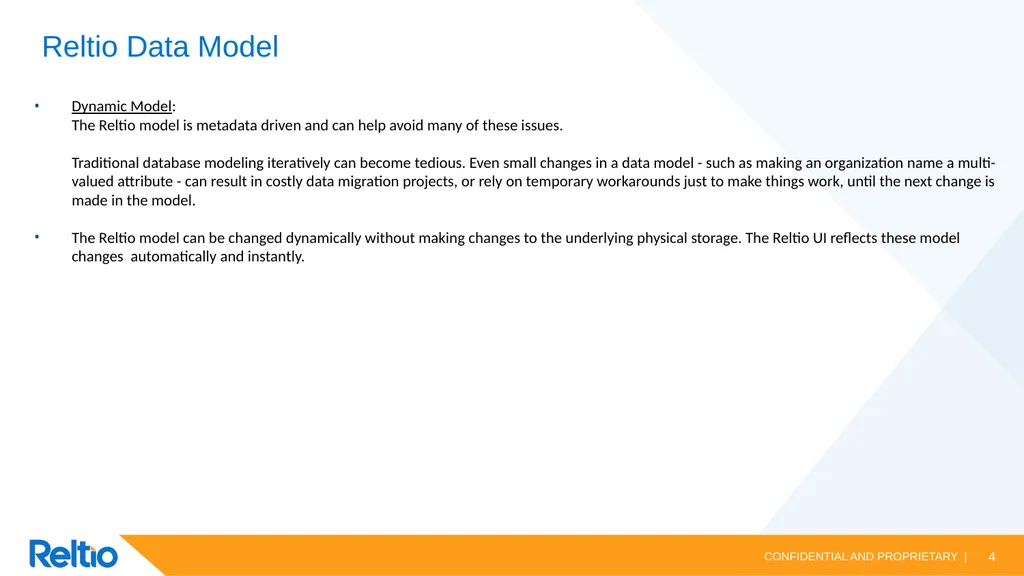 Reltio Data Model Reltio Data Model vs Legacy data - slide 4 of 18
