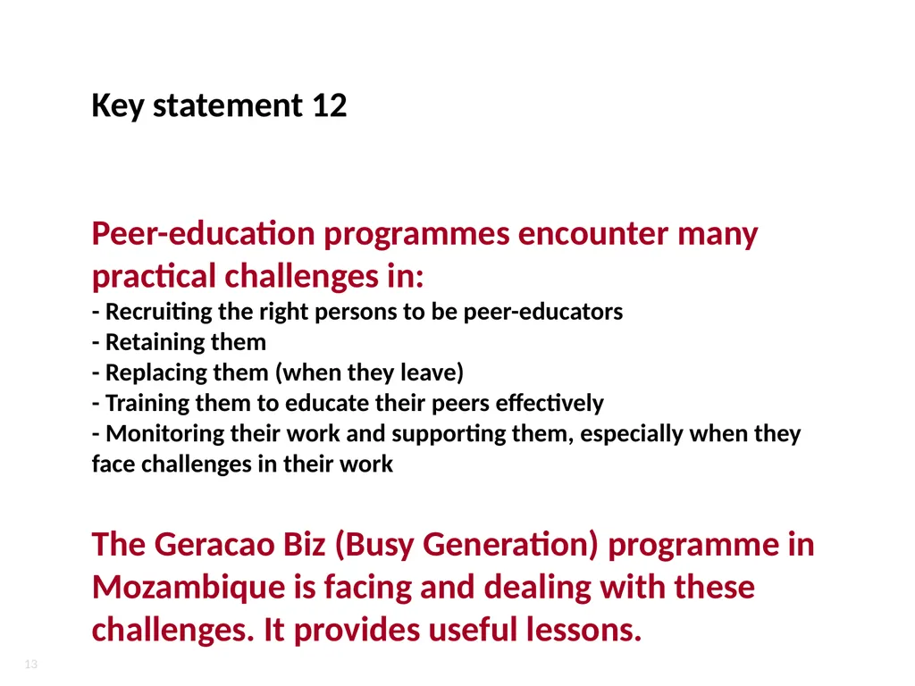 Reaching adolescents through their peers Dr V - slide 13 of 13
