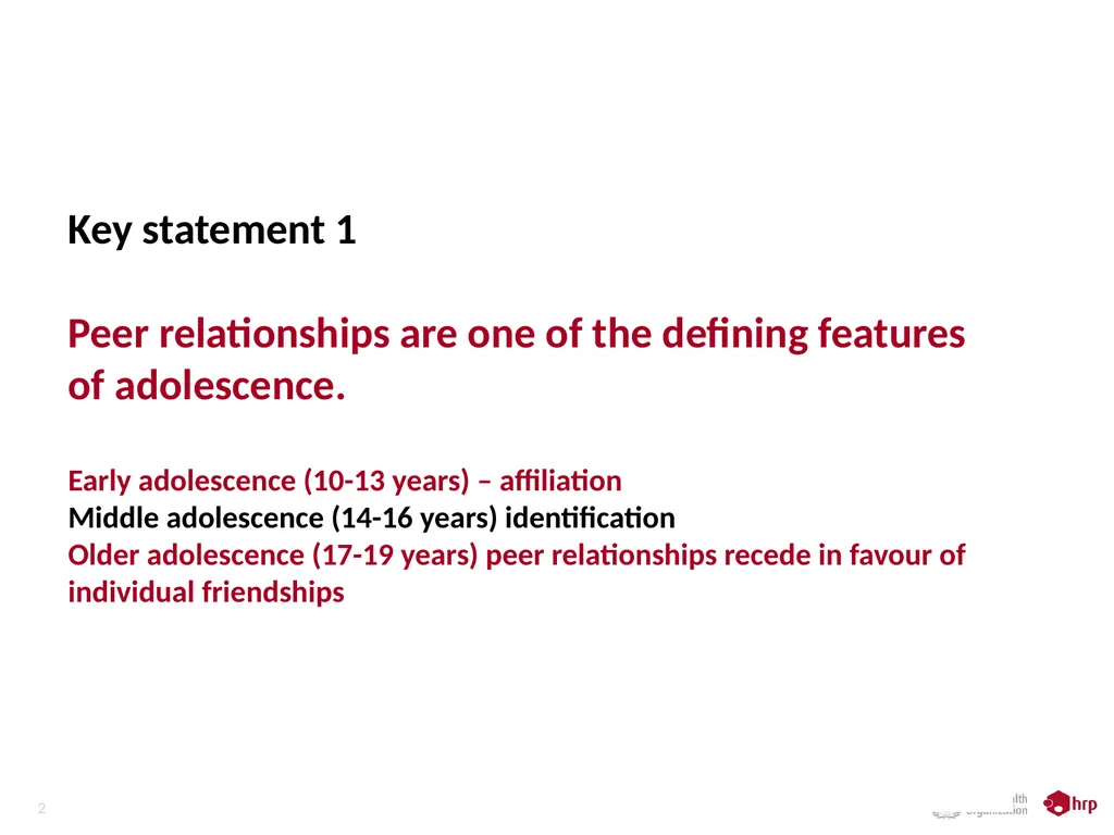 Reaching adolescents through their peers Dr V - slide 2 of 13