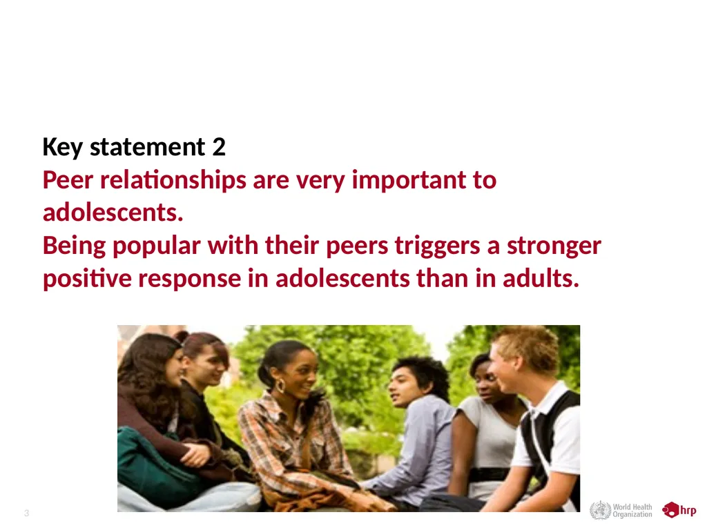 Reaching adolescents through their peers Dr V - slide 3 of 13