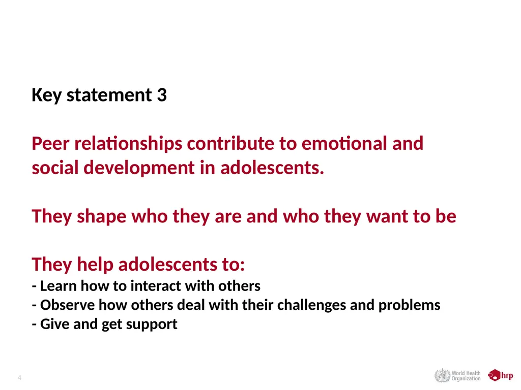 Reaching adolescents through their peers Dr V - slide 4 of 13