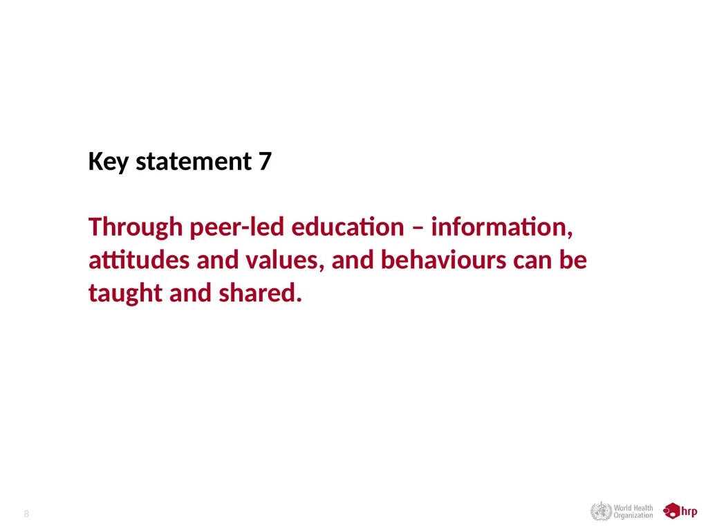 Reaching adolescents through their peers Dr V - slide 8 of 13