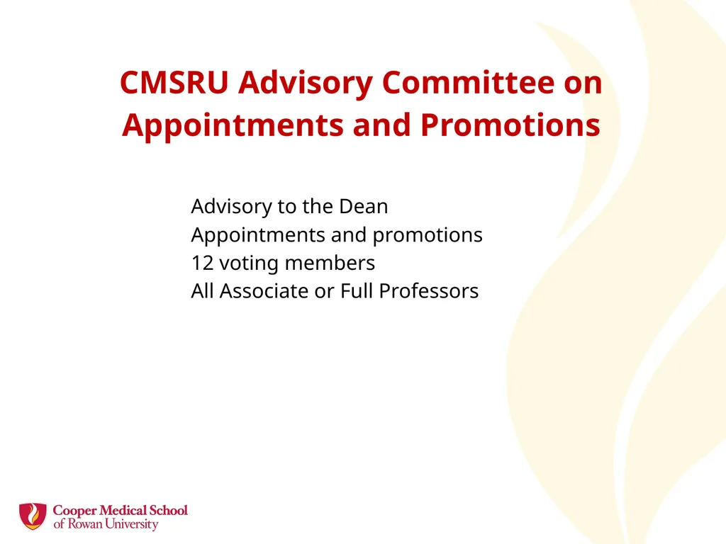 Academic Promotion Annette Reboli, MD, Dean, CMSRU - slide 38 of 50