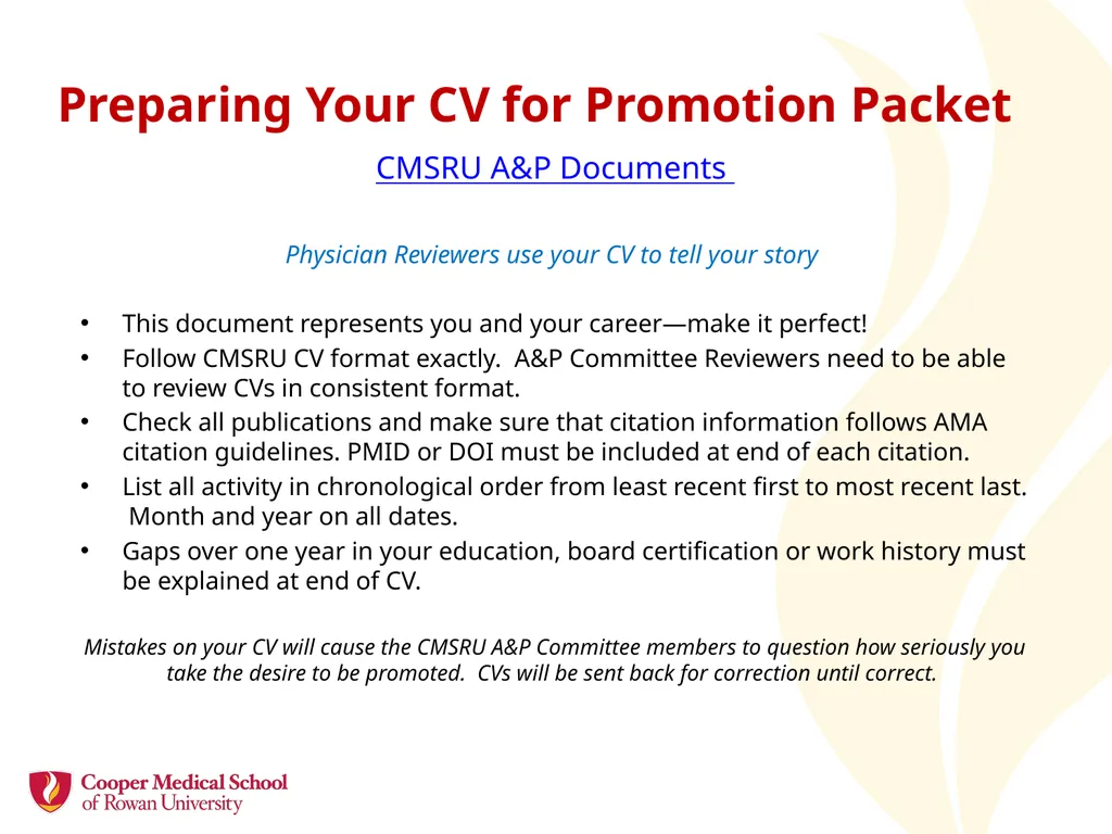 Academic Promotion Annette Reboli, MD, Dean, CMSRU - slide 42 of 50