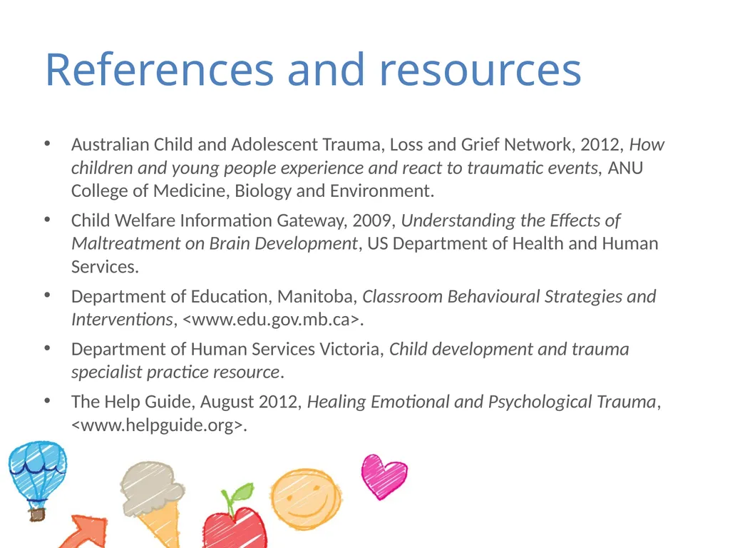 Module 1 – young children and trauma What is - slide 50 of 51