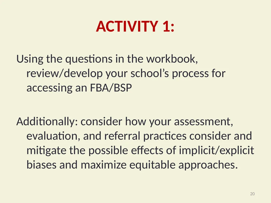 Using Functional Behavioral Assessment (FBA) to - slide 20 of 85