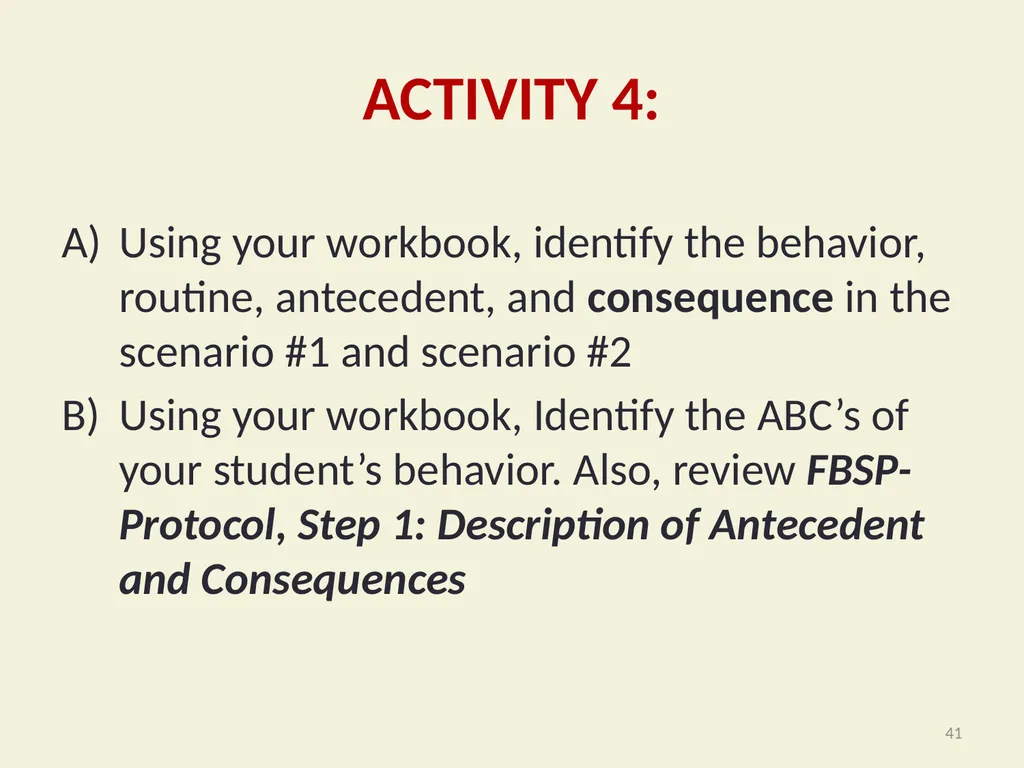 Using Functional Behavioral Assessment (FBA) to - slide 41 of 85