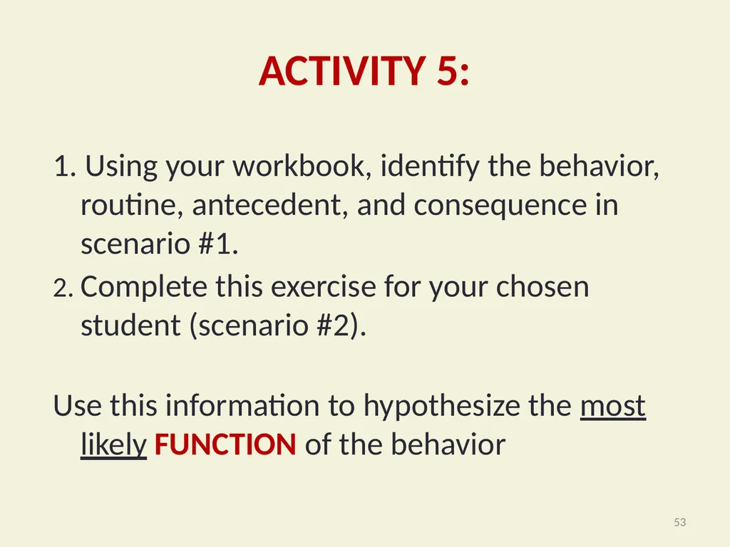 Using Functional Behavioral Assessment (FBA) to - slide 53 of 85