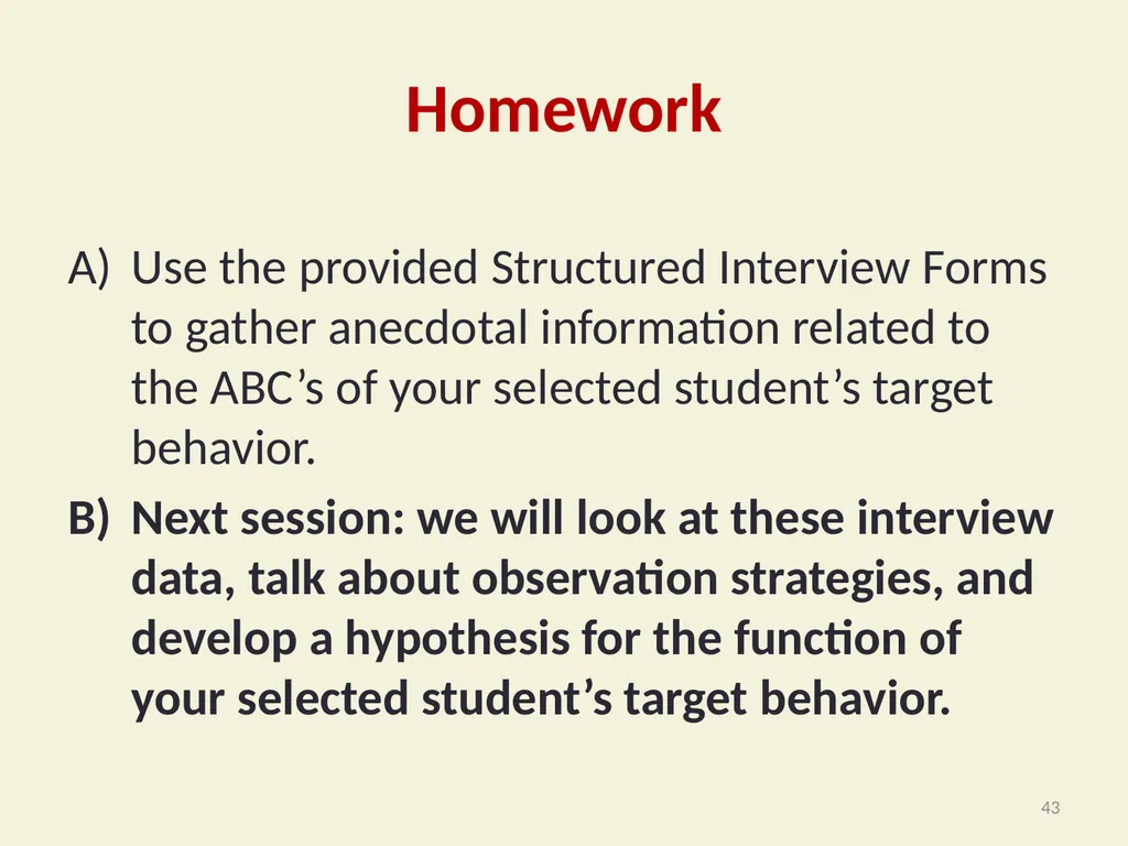 Using Functional Behavioral Assessment (FBA) to - slide 43 of 85