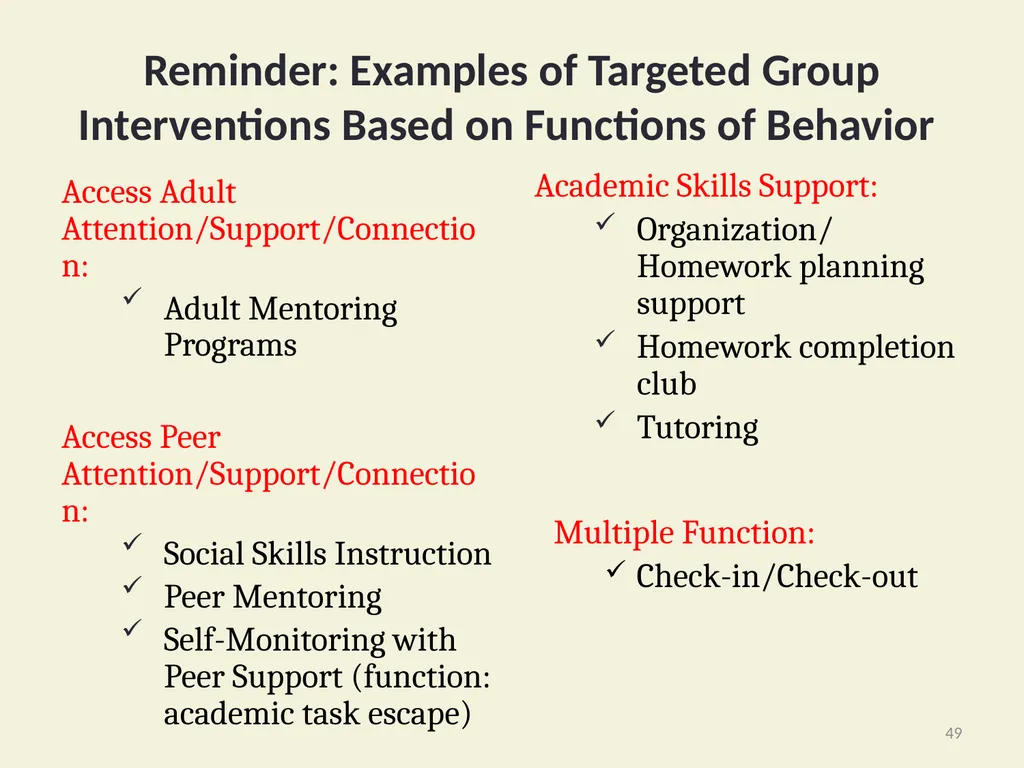 Using Functional Behavioral Assessment (FBA) to - slide 49 of 85