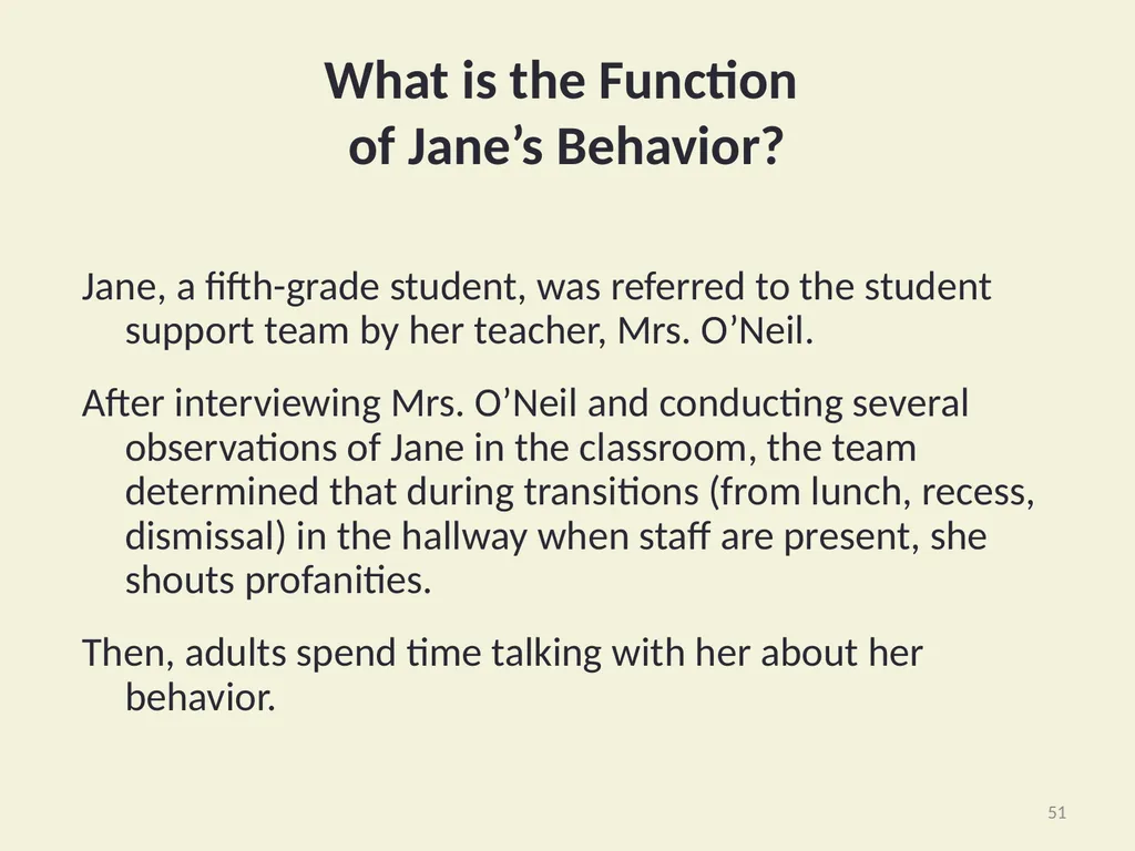 Using Functional Behavioral Assessment (FBA) to - slide 51 of 85