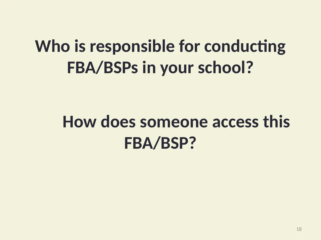 Using Functional Behavioral Assessment (FBA) to - slide 18 of 85