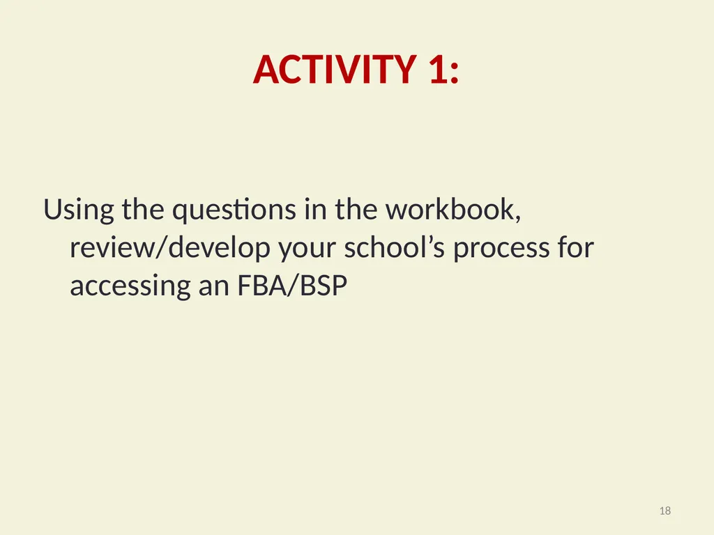 Basic FBA to BSP Using Functional Behavioral - slide 18 of 72