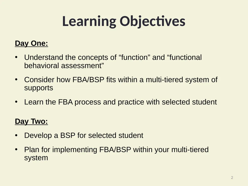 Basic FBA to BSP Using Functional Behavioral - slide 2 of 72