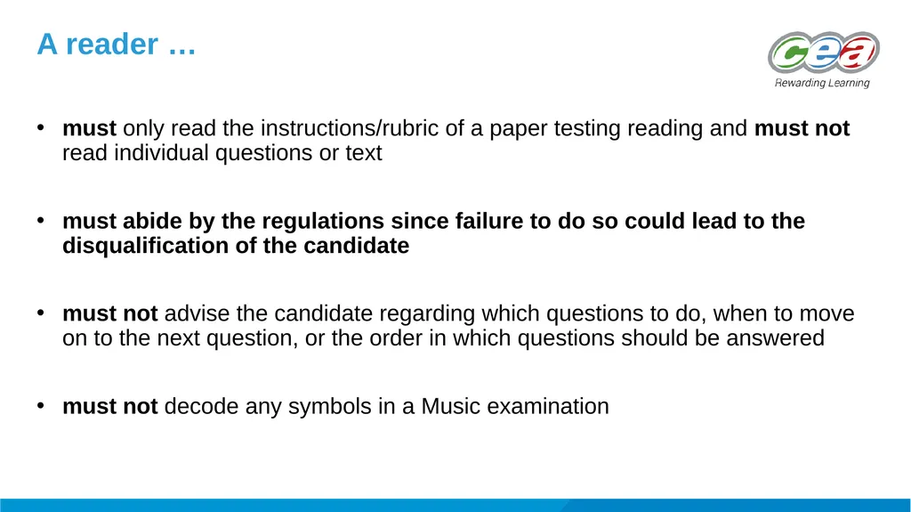 Reader The role, rules and advice What is a - slide 11 of 15
