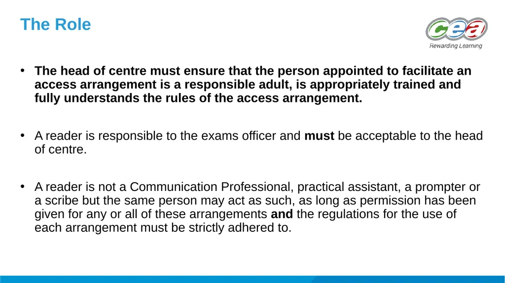 Reader The role, rules and advice What is a - slide 3 of 15
