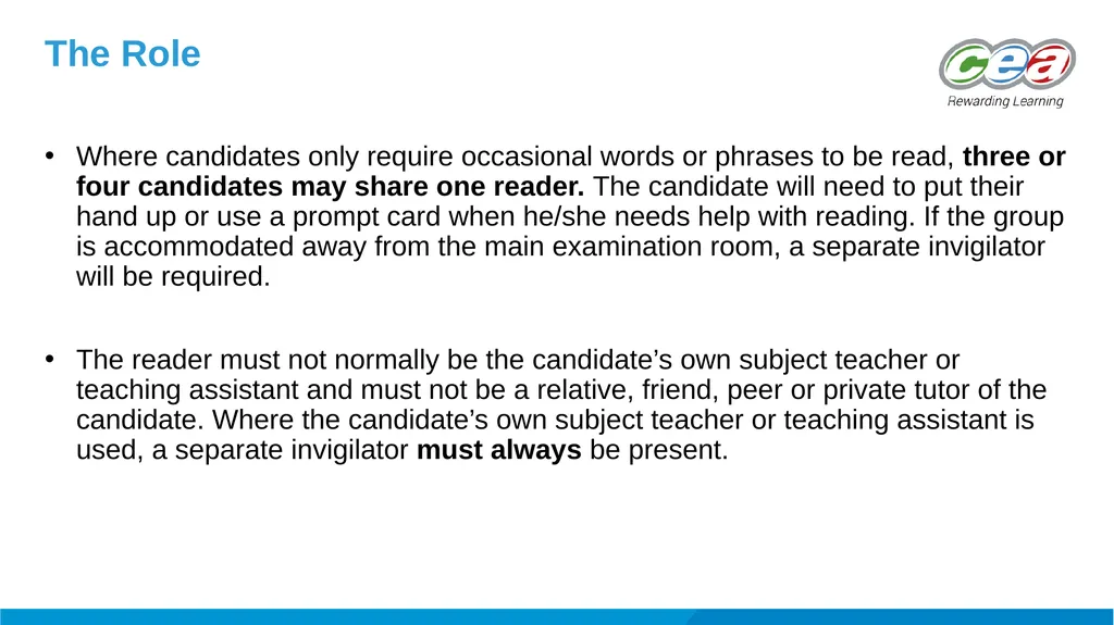 Reader The role, rules and advice What is a - slide 5 of 15