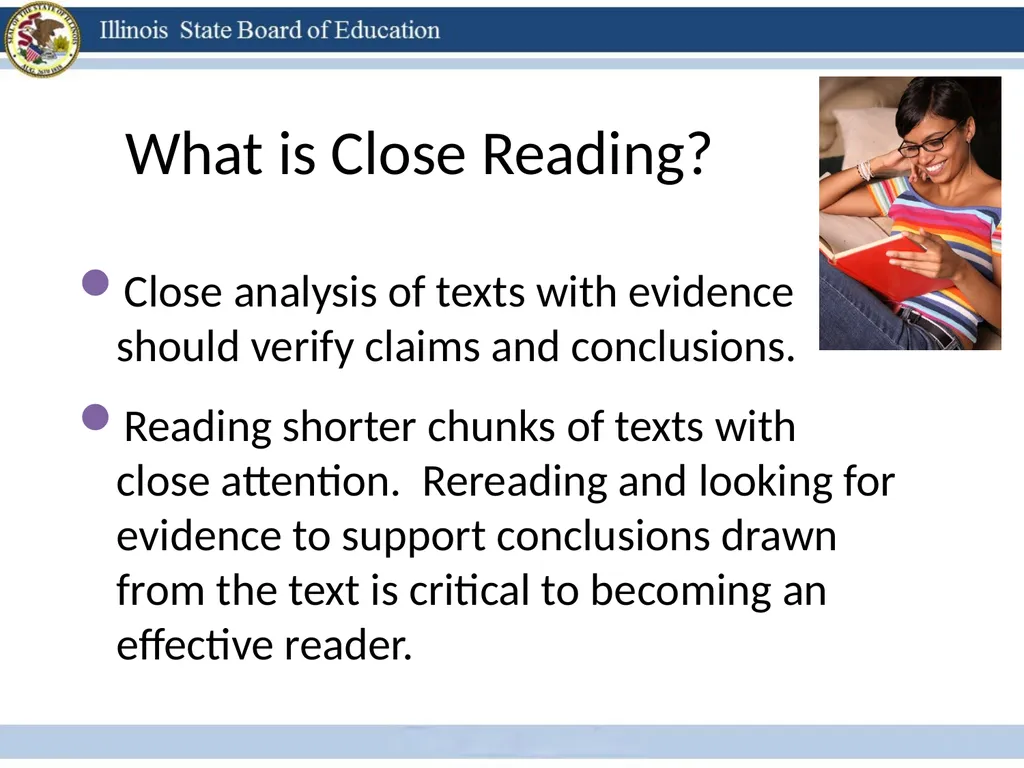 Close Reading Modeling Method: Example Tasks for - slide 5 of 29