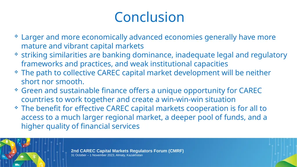2nd CAREC Capital Markets Regulators Forum (CMRF): - slide 12 of 13
