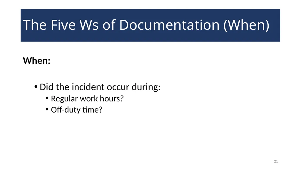 Disciplinary Actions: Issues and Documentation - slide 21 of 27