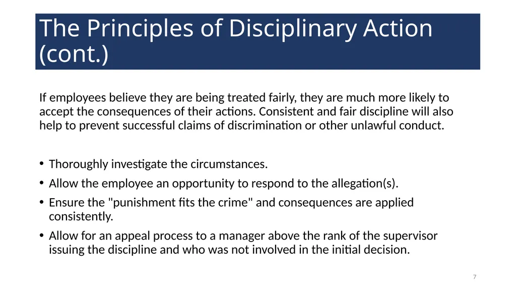 Disciplinary Actions: Issues and Documentation - slide 7 of 27
