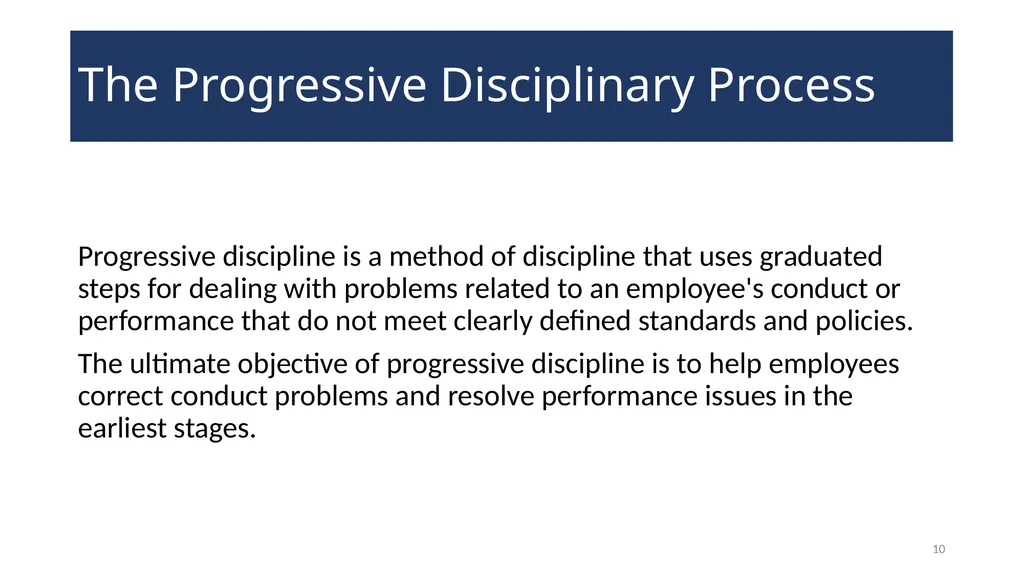 Disciplinary Actions: Issues and Documentation - slide 10 of 27