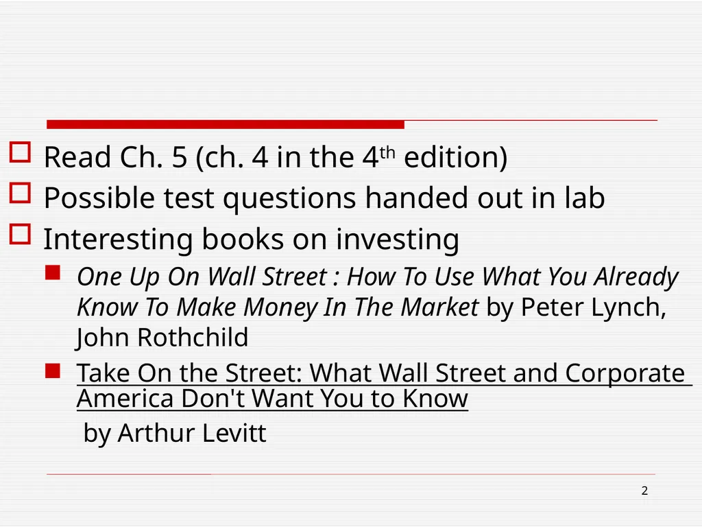 The Financial System and Interest Chapter 5 2 Read - slide 2 of 36