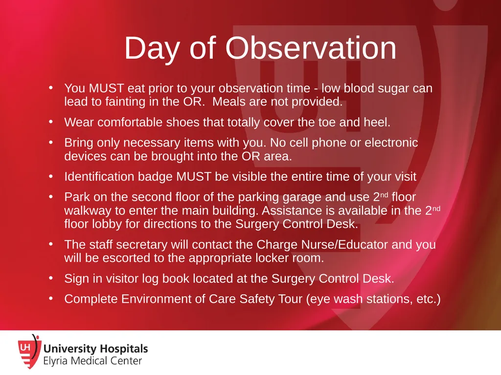 Observation in the Operating Room Current UH-EMC - slide 3 of 12