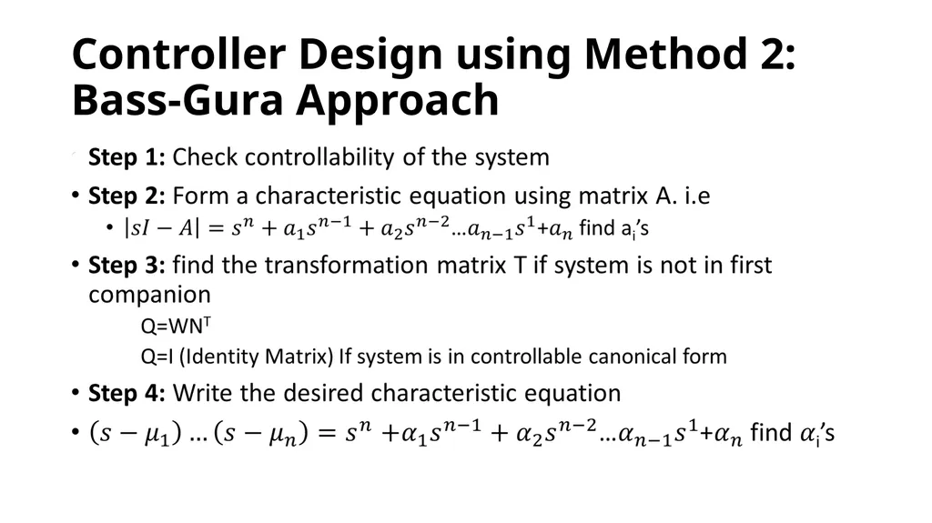 Controller and Observer Design (Design of Control - slide 17 of 29