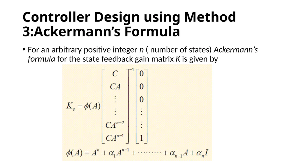 Controller and Observer Design (Design of Control - slide 19 of 29