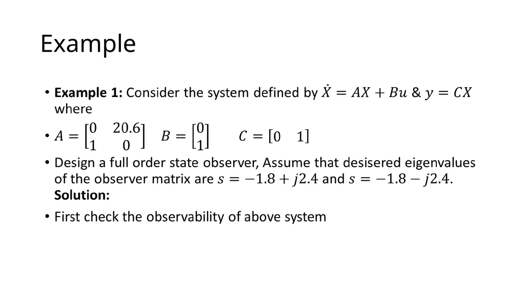 Controller and Observer Design (Design of Control - slide 20 of 29