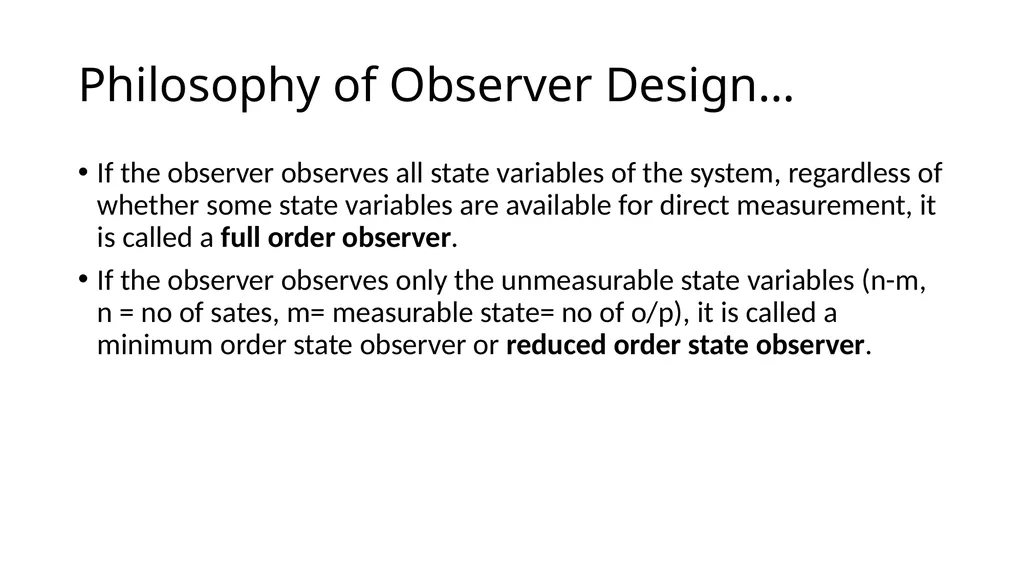 Controller and Observer Design (Design of Control - slide 6 of 29