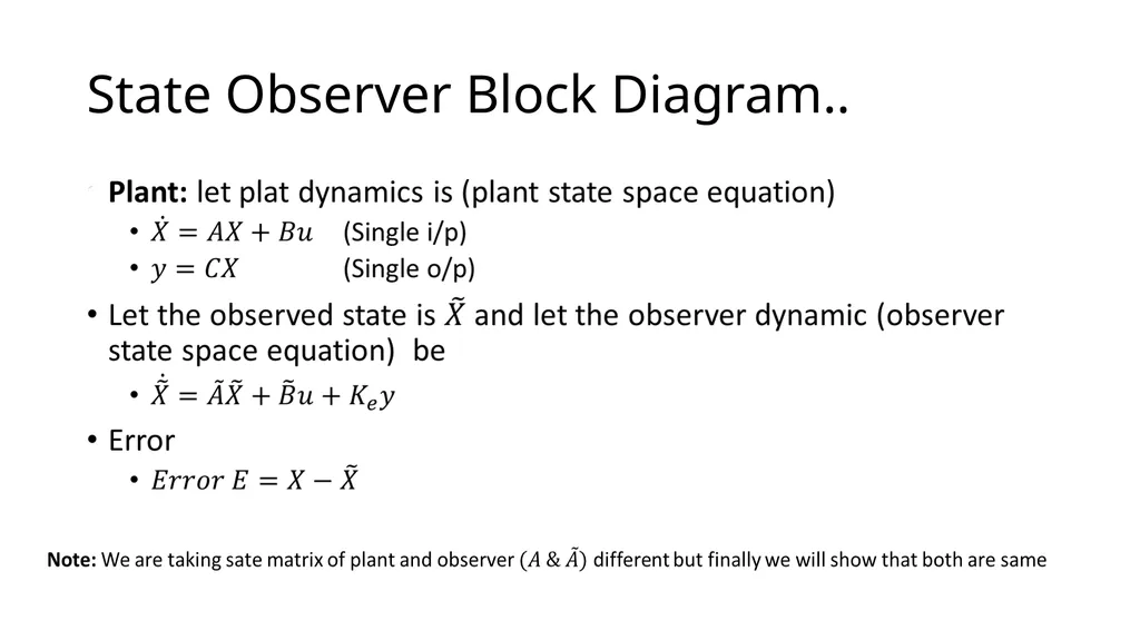 Controller and Observer Design (Design of Control - slide 8 of 29