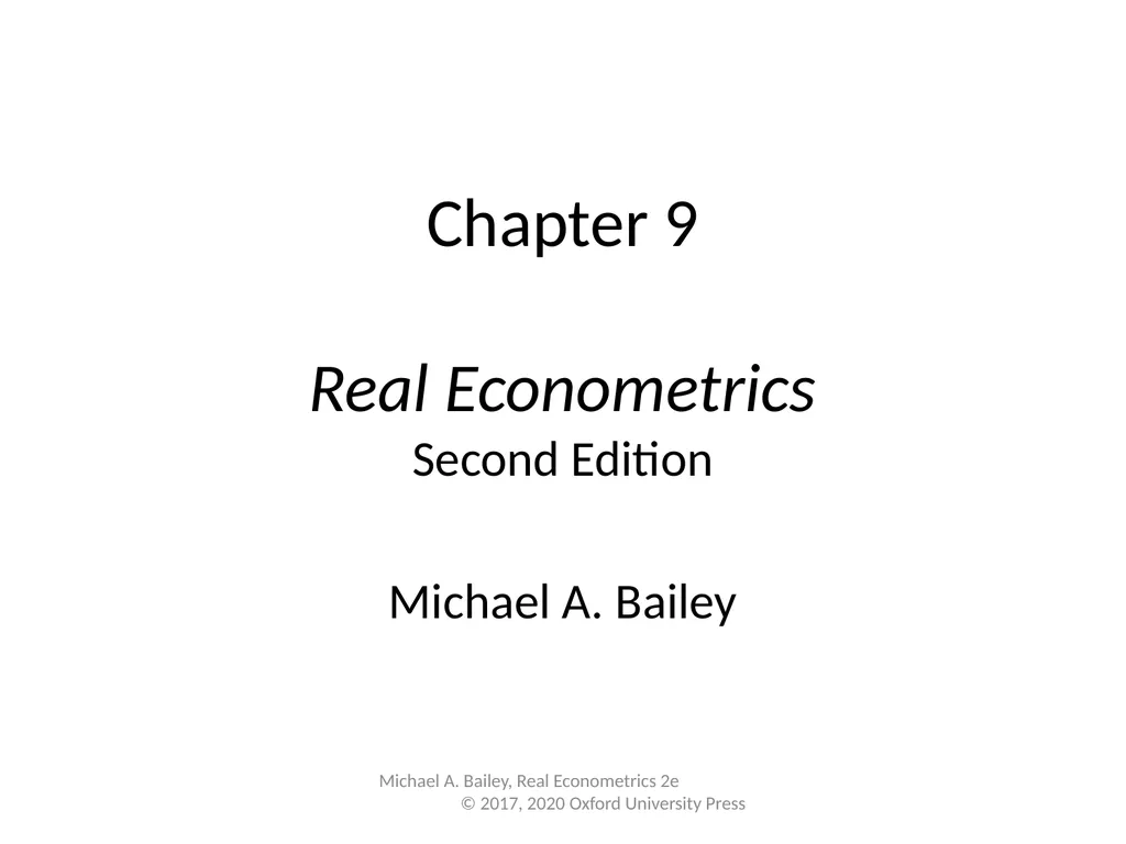 Chapter 9 Real Econometrics Second Edition Michael - slide 1 of 19