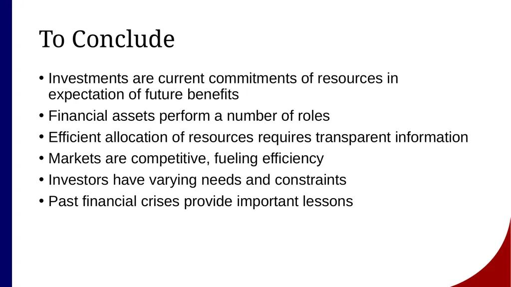 Investments Background and Issues Joseph Farizo To - slide 29 of 30