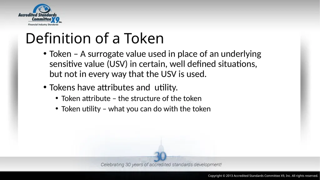 ANSI X9.119 Part 2: Using Tokenization Methods - slide 5 of 20