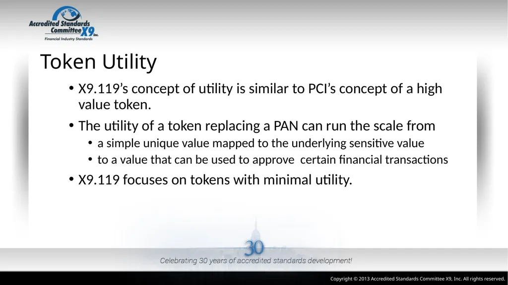 ANSI X9.119 Part 2: Using Tokenization Methods - slide 7 of 20