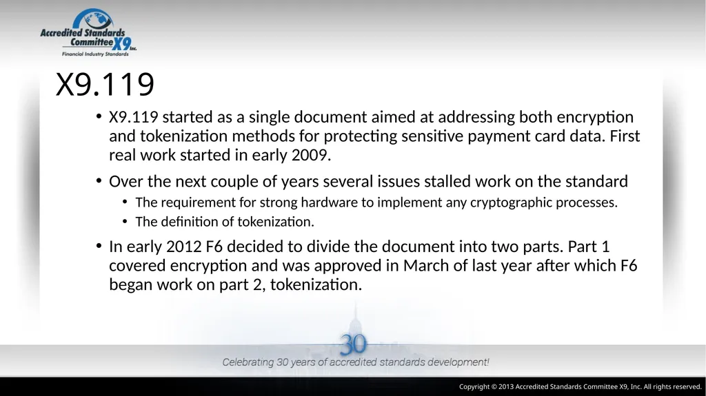 ANSI X9.119 Part 2: Using Tokenization Methods - slide 4 of 20