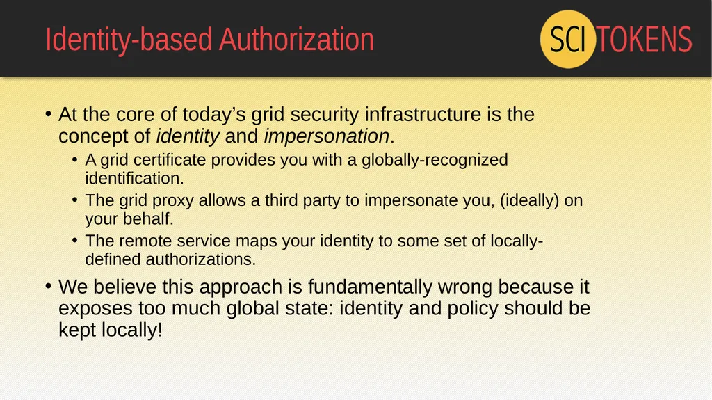 The SciTokens Authorization Model: JSON Web Tokens - slide 3 of 20